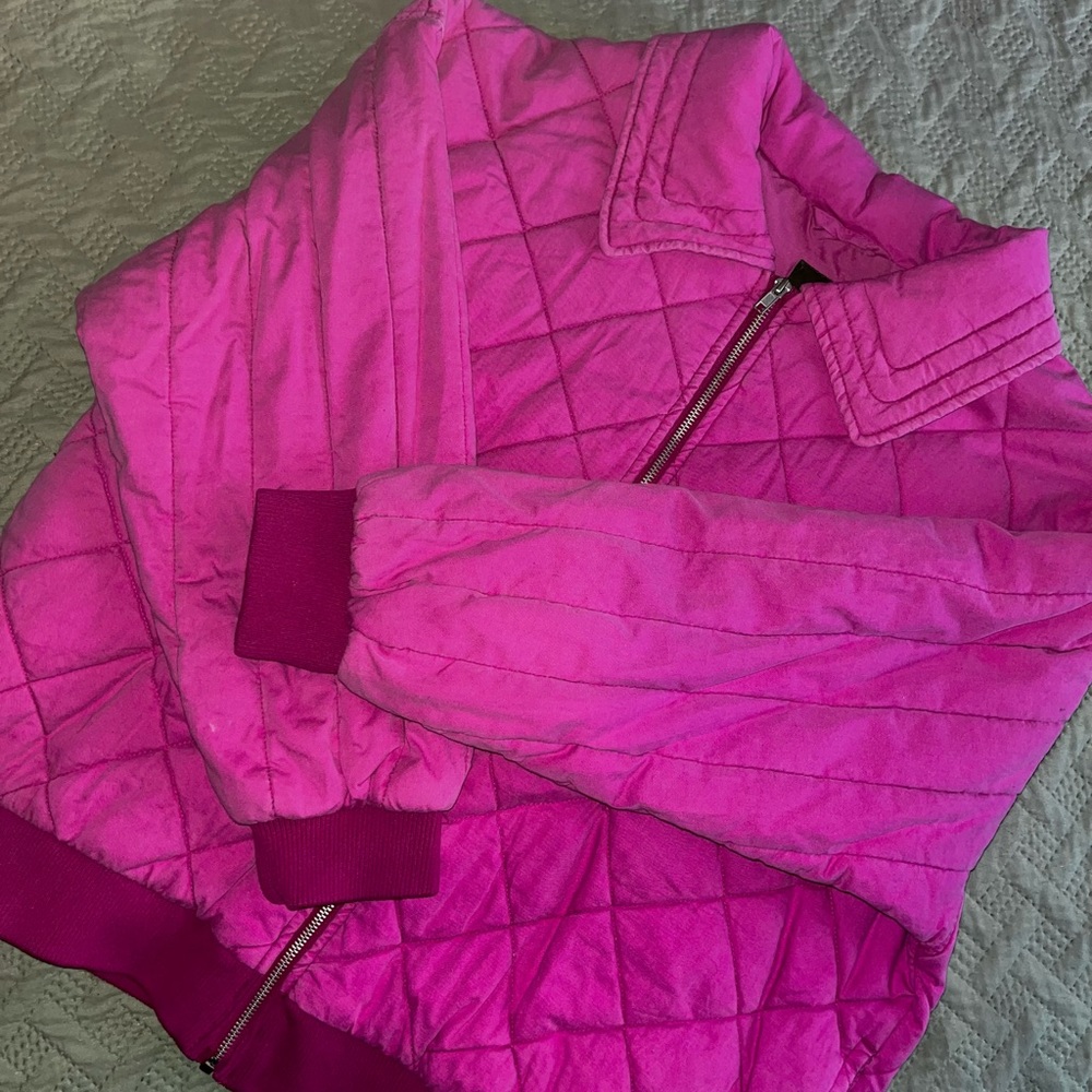 Pink Quilted Zip Up